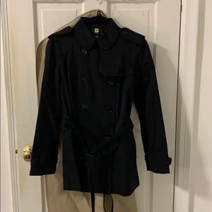 Burberry London Black Trench Coat Size US 6